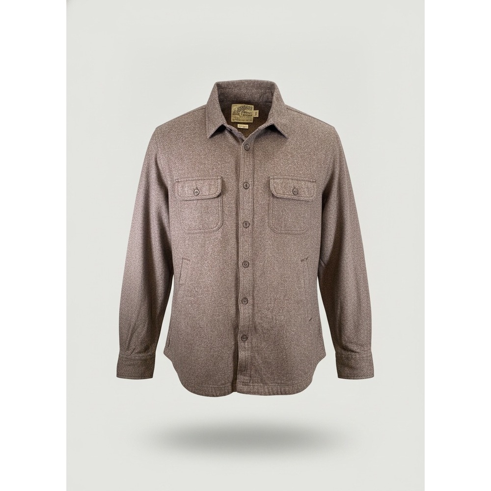 Grayers Outdoor Shirt Jac Mens Brown Heather Button Front Jacket Coat XL